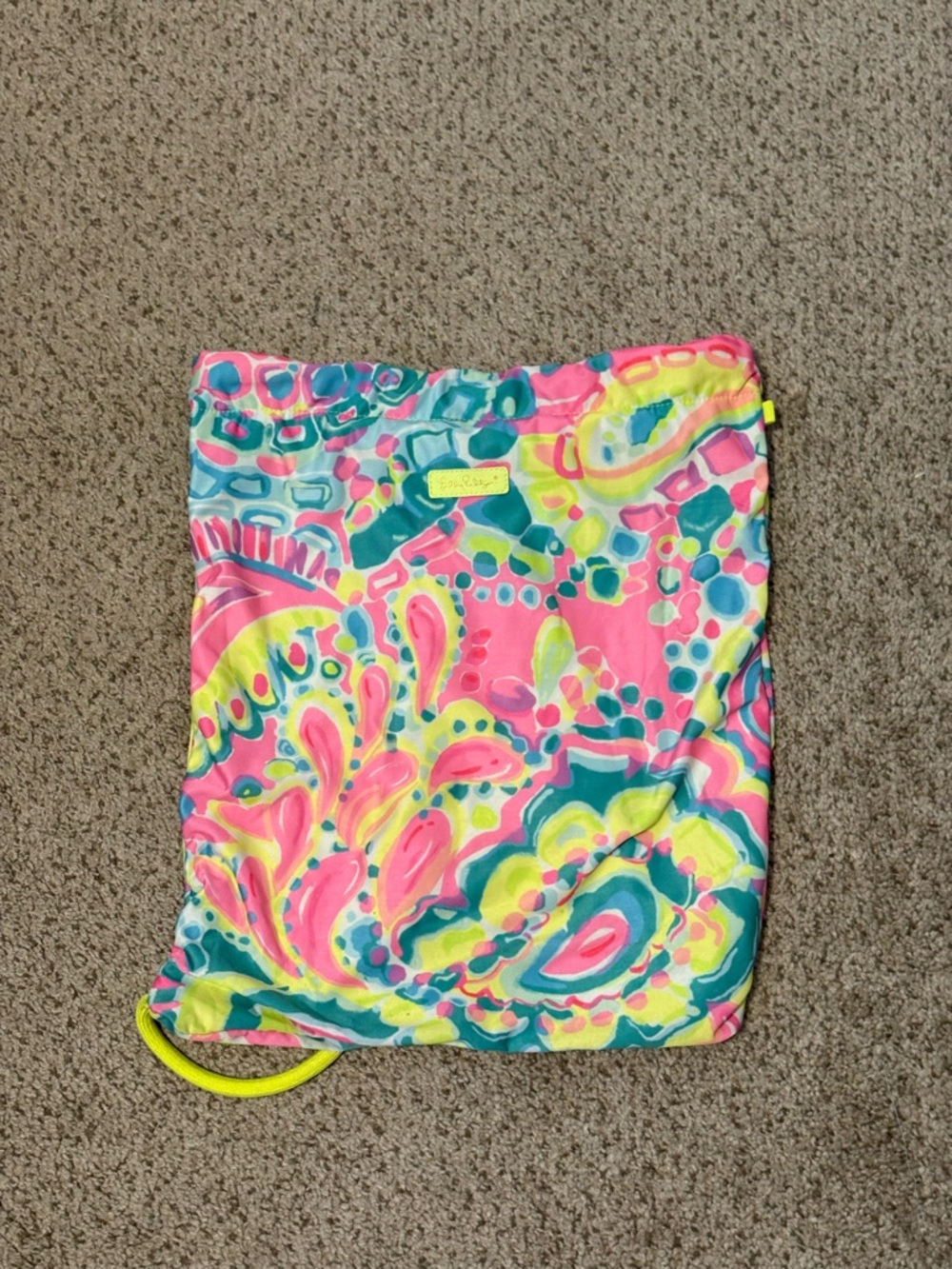 Lilly Pulitzer come out of your shell print Drawstring Bag